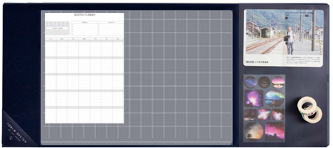 문구백서 롱데이 논슬립 데스크매트, 네이비