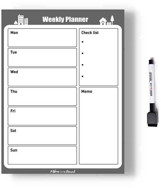 메모랑보드랑 스파이더 메모보드 주간계힉표 화이트