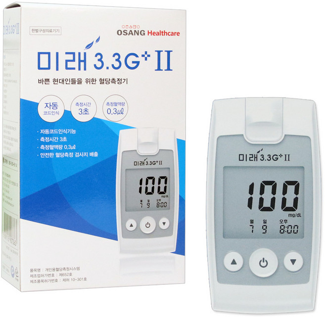 오상헬스케어 혈당측정기, 미래 3.3G 플러스 2, 1세트
