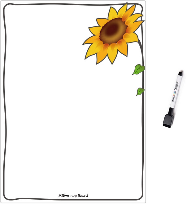 메모랑보드랑 스파이더 메모보드 해바라기 화이트, PET
