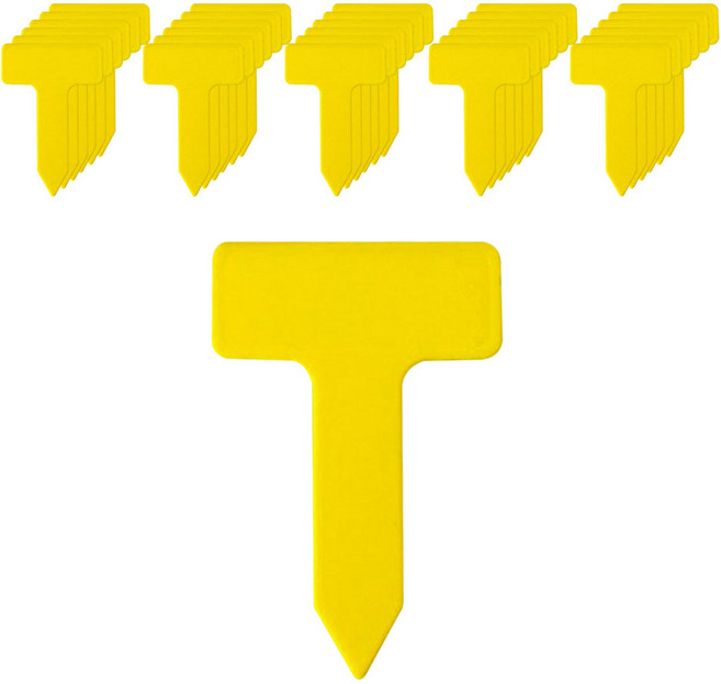 원예용 T자 식물이름표 2.5cm 사각 노랑 100p, 1개