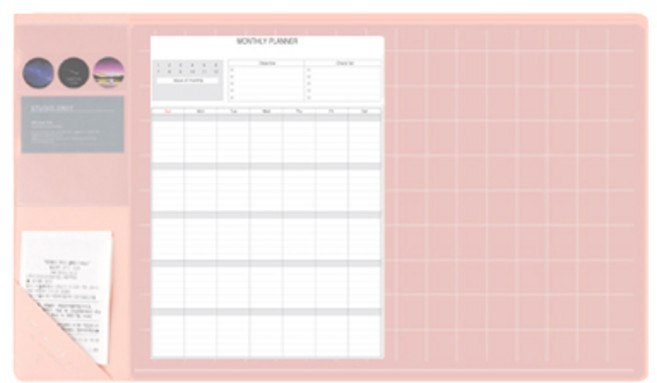 문구백서 베이직데이 논슬립 데스크매트, 핑크