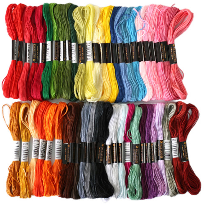 모핸 십자수실 50색 세트, 혼합 색상, 1개