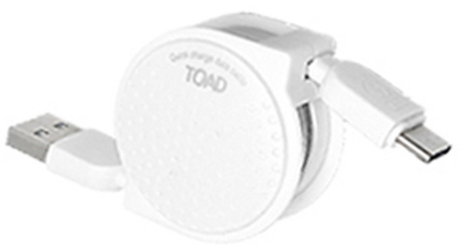 토드 C타입 도트 릴 데이터케이블, 화이트, 1개, 1m