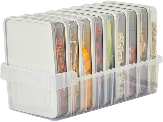 씨밀렉스 냉장고정리용기 이너트레이 대 + 납소 대 9p 세트 그레이, 1세트