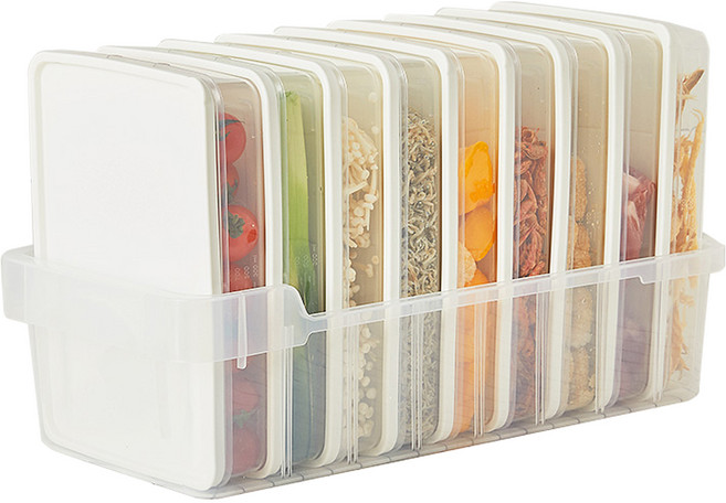 씨밀렉스 납소 냉장고정리용기 대 9p + 이너트레이 세트 화이트, 1세트