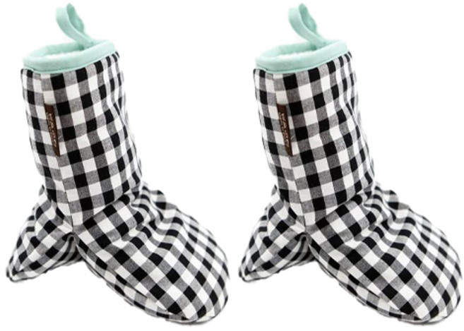 꿈꾸는두부 두꺼운 순면 디자인 주방장갑, 깅엄체크블랙, 2개