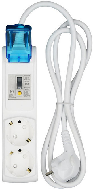 거성산업 고용량 누전차단 멀티탭 2구 GSM-KEBBSC216A + 안전커버 랜덤발송, 6m, 1세트