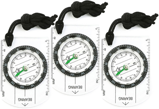 길잡이 스트랩 나침반 7 x 4.8 cm, 혼합색상, 3개