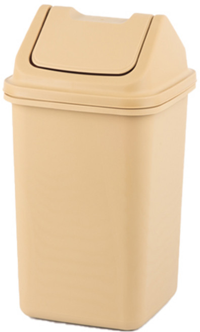 바이굿즈 정사각 종량제 휴지통 20L, 베이지
