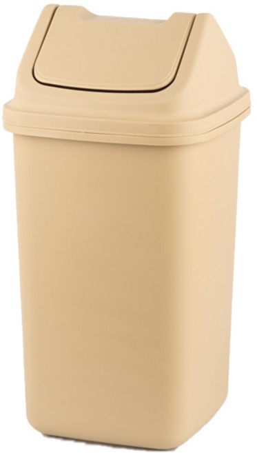 바이굿즈 스윙형 정사각 종량제 휴지통, 베이지