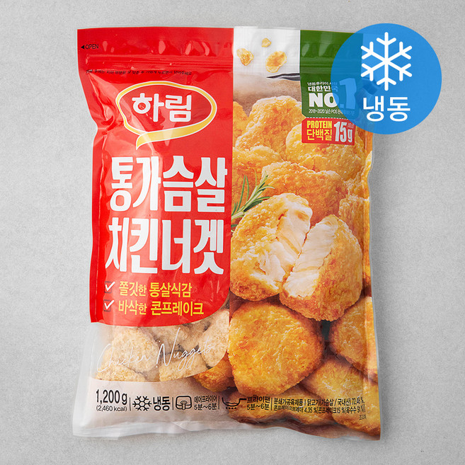 하림 통가슴살 치킨너겟 (냉동), 1.2kg, 1개
