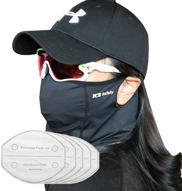 K2세이프티 멀티 스카프 + 교체형 필터 5p, 블랙, 1개