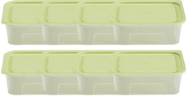 이지앤프리 맛반 사각 전자레인지 보관용기 1000ml, 8개