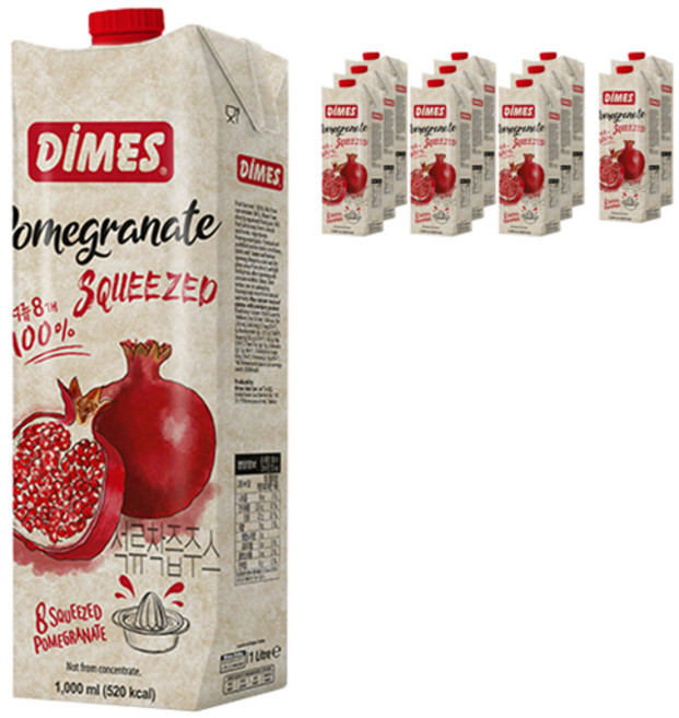 디메스 석류착즙주스, 1L, 12개