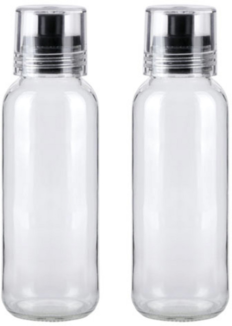 실리콘 오일 소스병 블랙 2p + 스티커, 280ml, 1세트