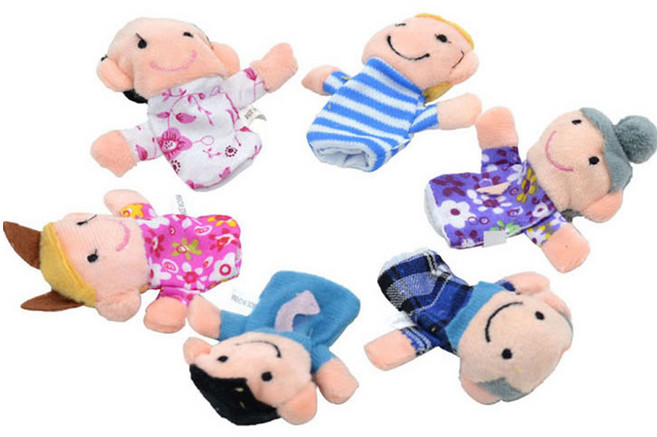 역할 놀이 손가락 인형 가족, 6종, 1세트