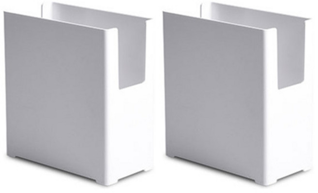 생활살림 앞트임 다용도 수납 정리박스 좁은형 소, 2개, 화이트