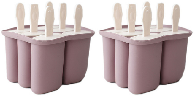 파스텔 실리콘 6구 샤베트 아이스크림틀, 다크핑크, 2개