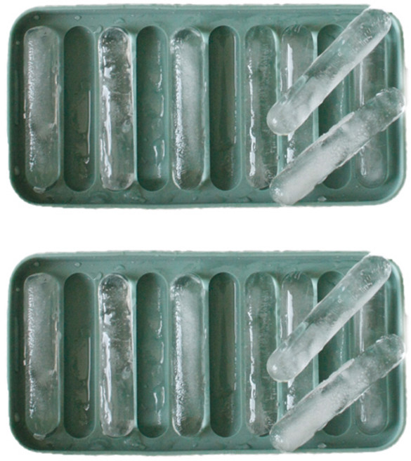 yegam 파스텔 실리콘 스틱 라운드 아이스 몰드 10구, 그린, 2개