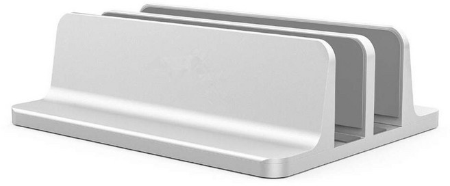 토비메모리 알루미늄 노트북 세로 수직 스탠드 더블 거치대, 실버, 노트북 2단 거치대 (실버)