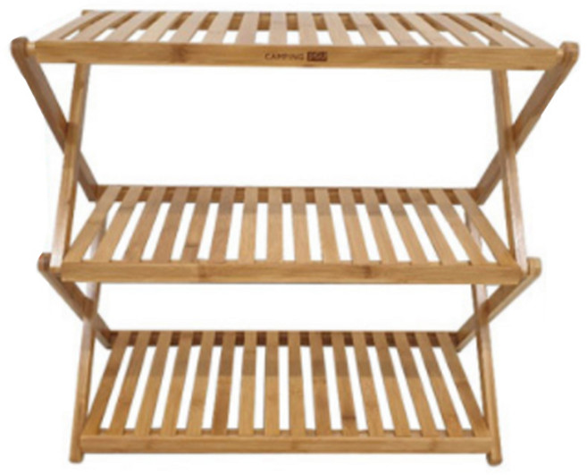 캠핑지구 우드쉘프 프리미엄 우드쉘프 3단 와이드형