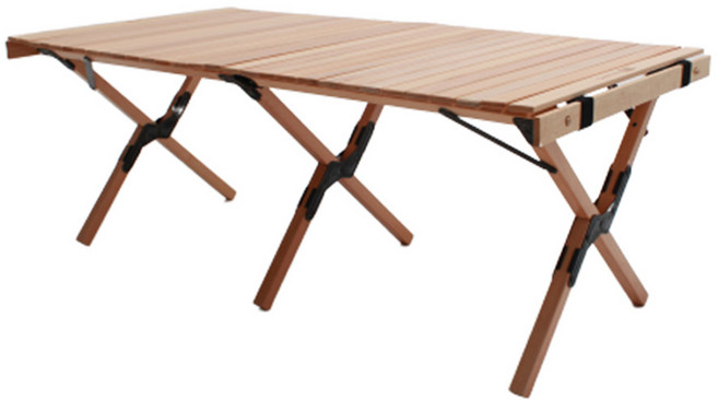 캠핑지구 밤나무 우드 롤테이블, 내추럴