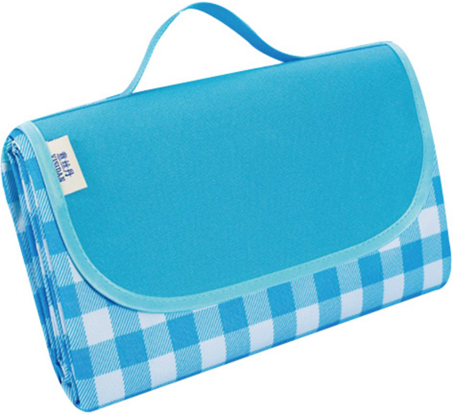 야외 피크닉 갖고다니기 편한 방수 매트, 파랑색격자
