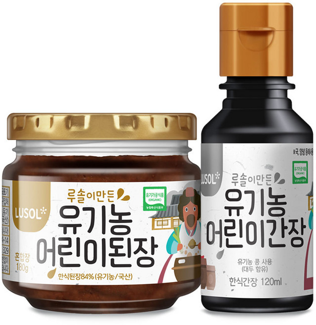루솔 어린이 된장 180g + 간장 120ml, 1세트