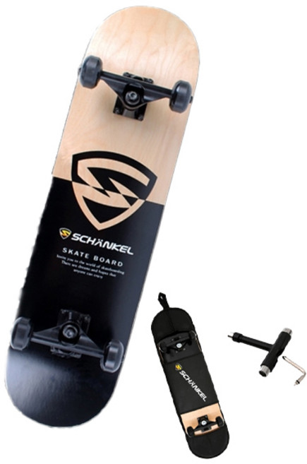 쉥켈 베이직 스케이트 보드 + 티툴 +가방 세트, 우드블랙, 1개