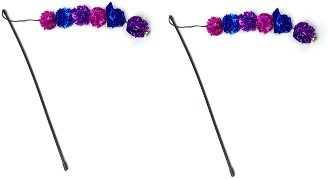 위트스토리 고양이 바스락볼 스틱 방울 막대 낚싯대 장난감 CA88, 혼합색상, 2개