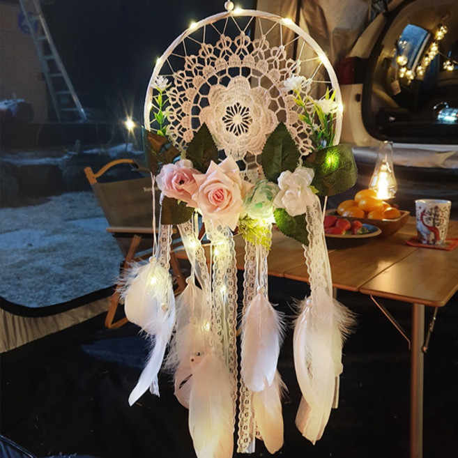 나스카피 감성 캠핑차박 LED전구 드림캐처, 플라워