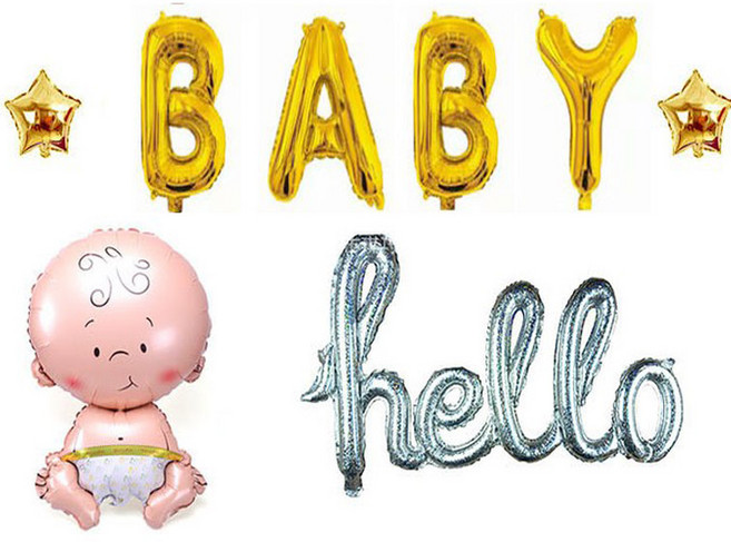 올리브파티 헬로우 베이비 파티용품 세트, 골드