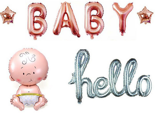 올리브파티 헬로우 베이비샤워 파티용품 세트 베이비, 로즈골드