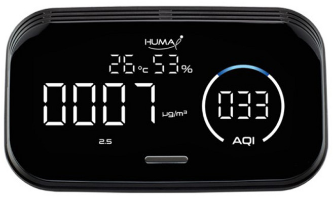 휴마아이 실내용 먼지 VOC 이산화탄소 온도 습도 측정기 HI-300A, 1개, 블랙