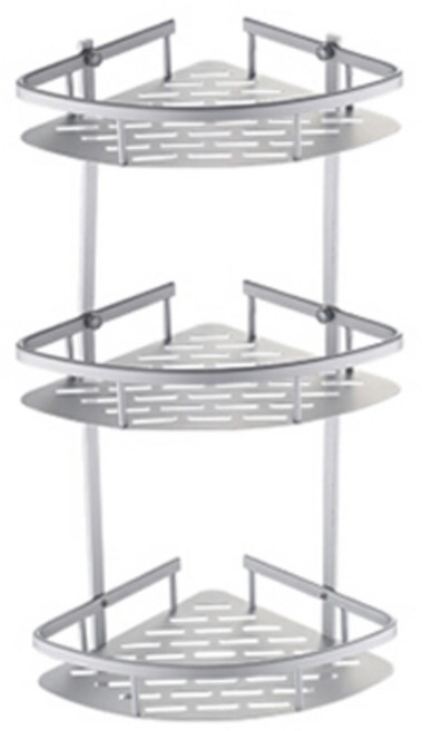 알루미늄 욕실 코너 선반 3단, 혼합색상, 1개