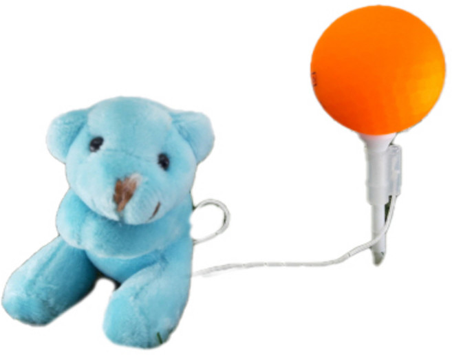 곰돌이 캐릭터 인형 골프티, 하늘색