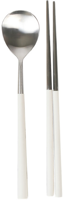 골든벨금속 모네 한식 수저세트 화이트, 숟가락 + 젓가락