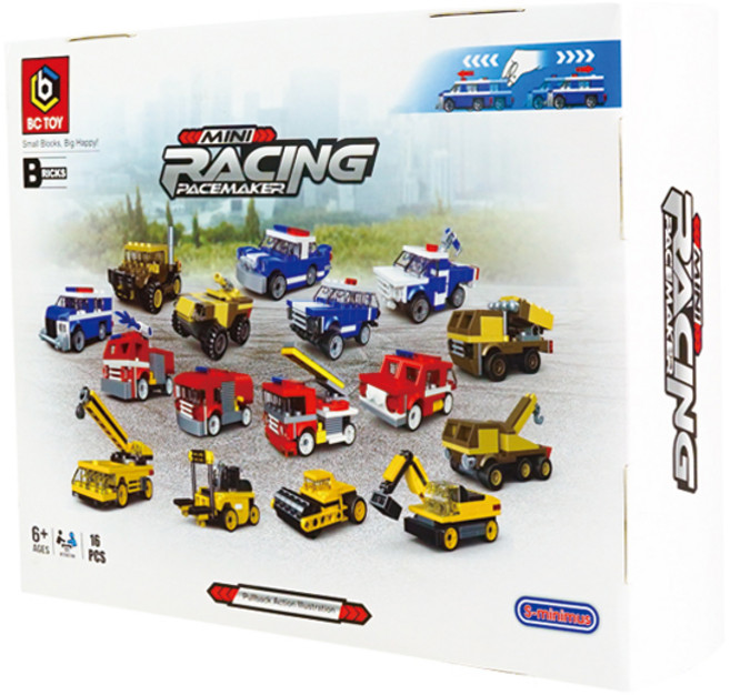비씨토이 미니 레이싱 풀백 16종 세트, 혼합색상, 1개