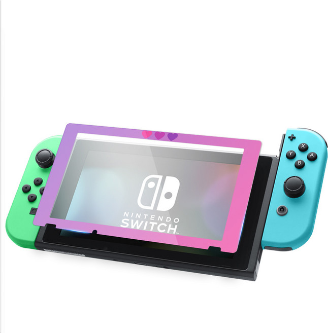 호후 아키토모 닌텐도 스위치 풀커버 강화유리 액정보호필름 하트, 1개