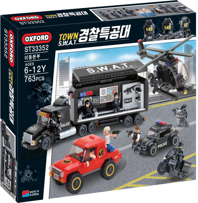 옥스포드 경찰특공대 이동본부 ST33352 763p, 혼합색상, 1개