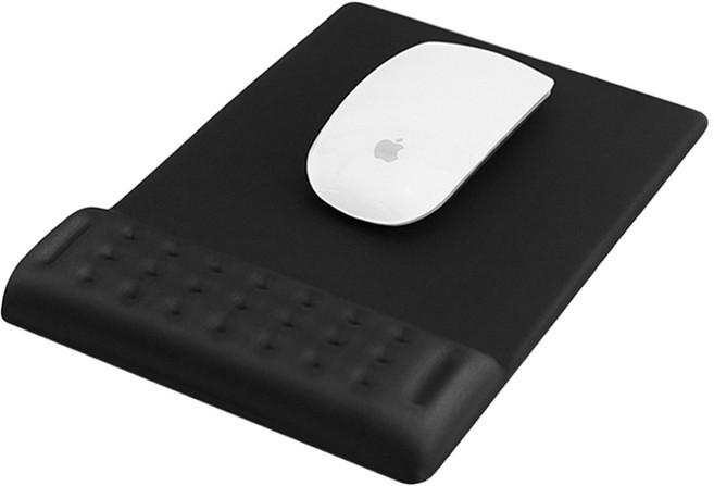 메모리폼 고급형 손목 보호 마우스패드, 블랙, 1개