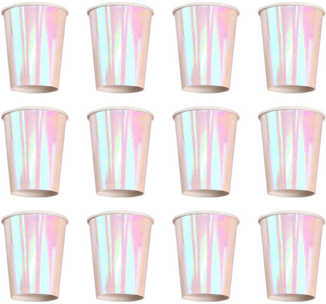 홀로그램 컵 핑크 7.5 x 9.5 cm, 1개, 12개