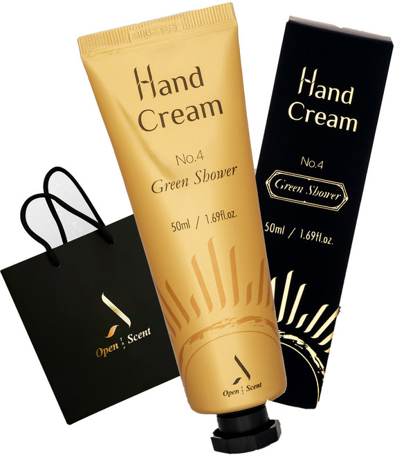 오픈더센트 퍼퓸 핸드크림 그린샤워 + 쇼핑백, 50ml, 1개