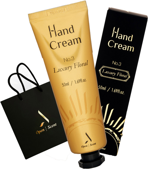 오픈더센트 퍼퓸 핸드크림 럭셔리플로럴 + 쇼핑백, 50ml, 1개
