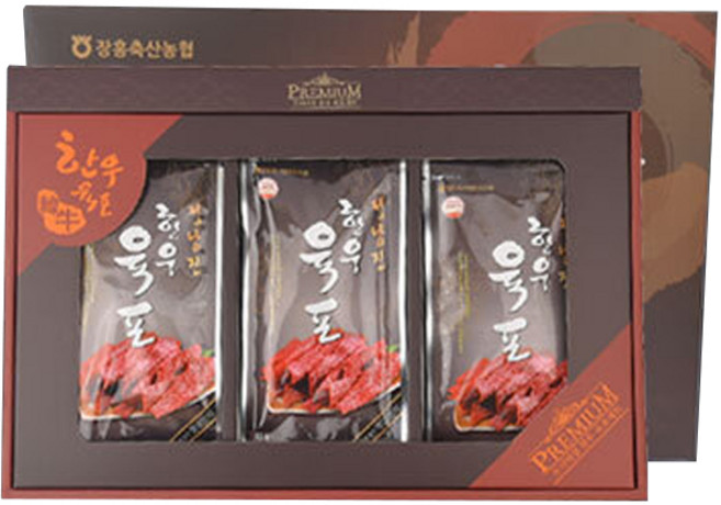 장흥축협 정남진 HACCP 인증 받은 건강한 한우육포 선물세트 9p, 40g, 1세트