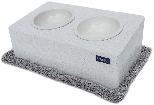 라온펫 반려동물 중형 빗각 대리석 식탁 2구, 올화이트, 1개