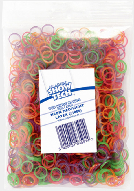 쇼테크 강아지 털묶음용 라텍스 미용밴드 65STE021 1000p, 핑크 + 오렌지 + 그린 + 레드 + 퍼플, 1개