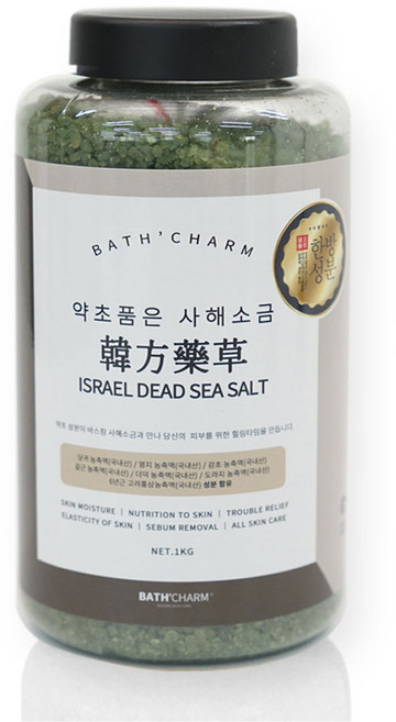 바스참 사해소금 약초 용기형, 1kg, 1개