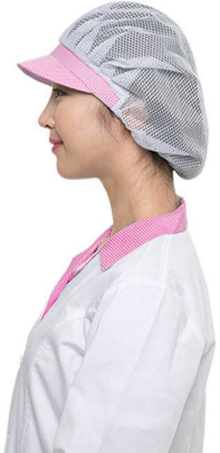 에이치케이마트 조리사 위생모자 전체망사, 핑크, 1개